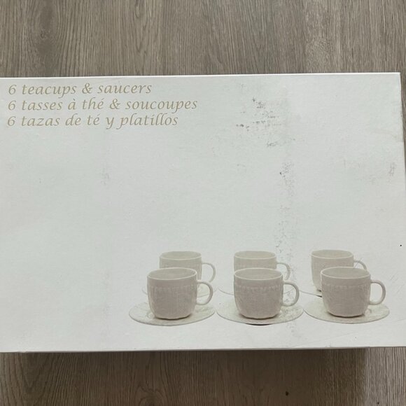 Yedi WHITE ESPRESSO CUPS & SAUCERS 3.5 OZ (SET OF 6) - Picture 7 of 12